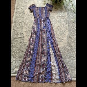 Band of Gypsies Bohemian Maxi Dress - Purple - M